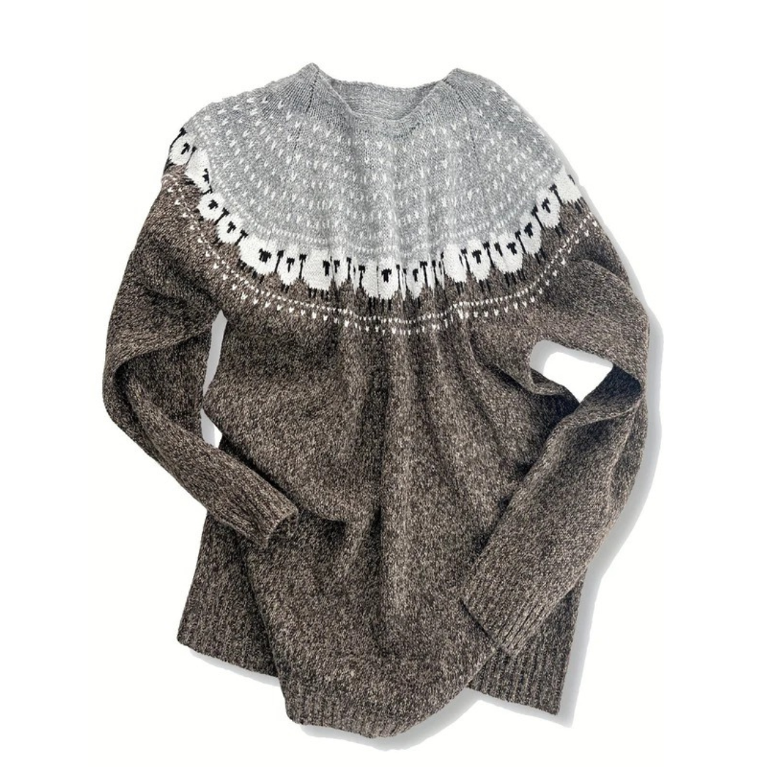 Pull en Maille en Gris pour Femme
