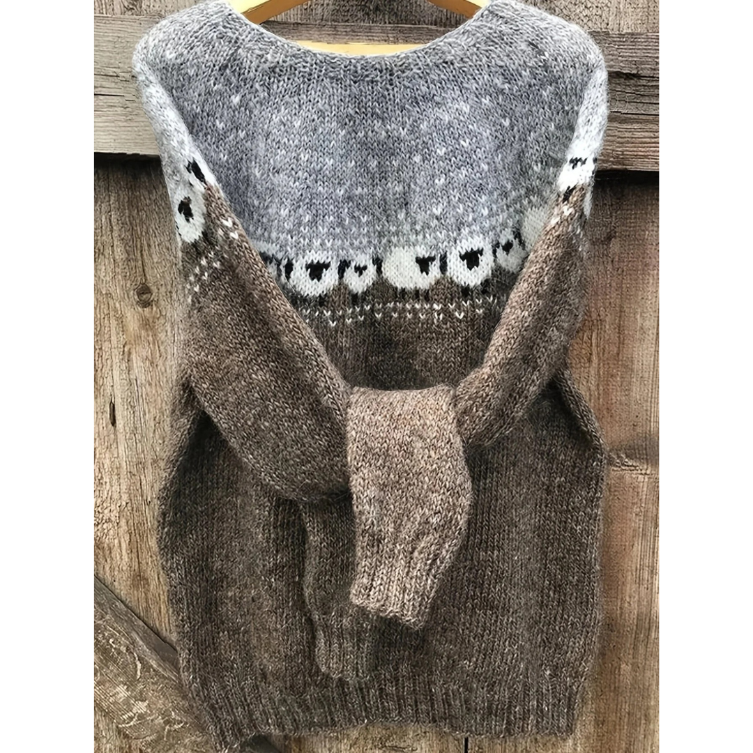 Pull en Maille en Gris pour Femme
