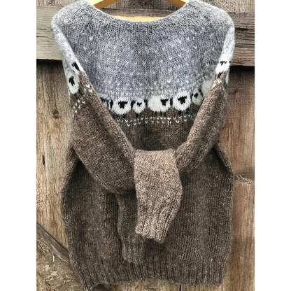 Pull en Maille en Gris pour Femme