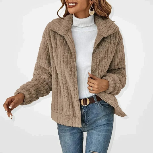 Cardigan à Fermeture Éclair Coupe Oversize pour Femme