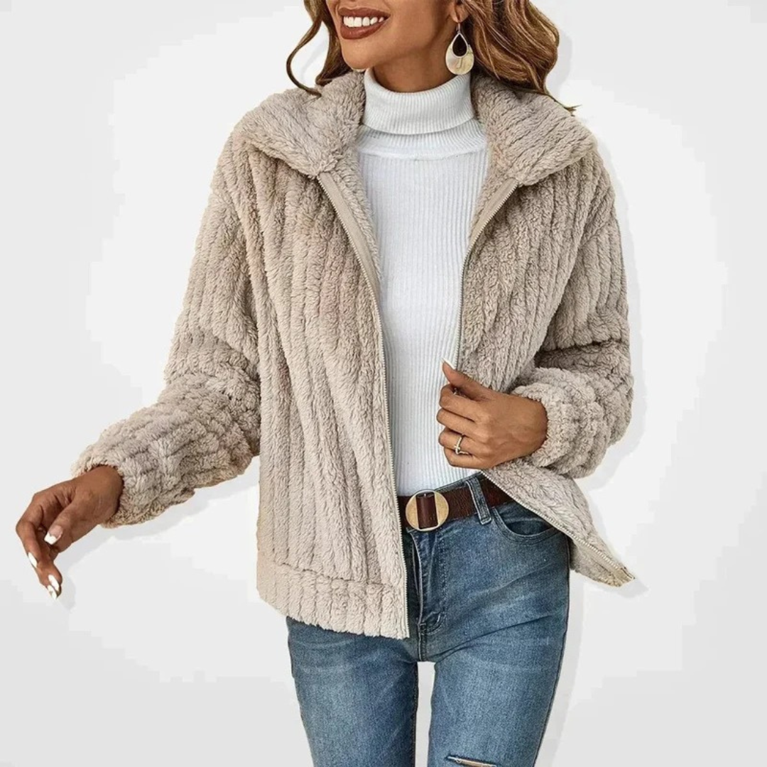 Cardigan à Fermeture Éclair Coupe Oversize pour Femme