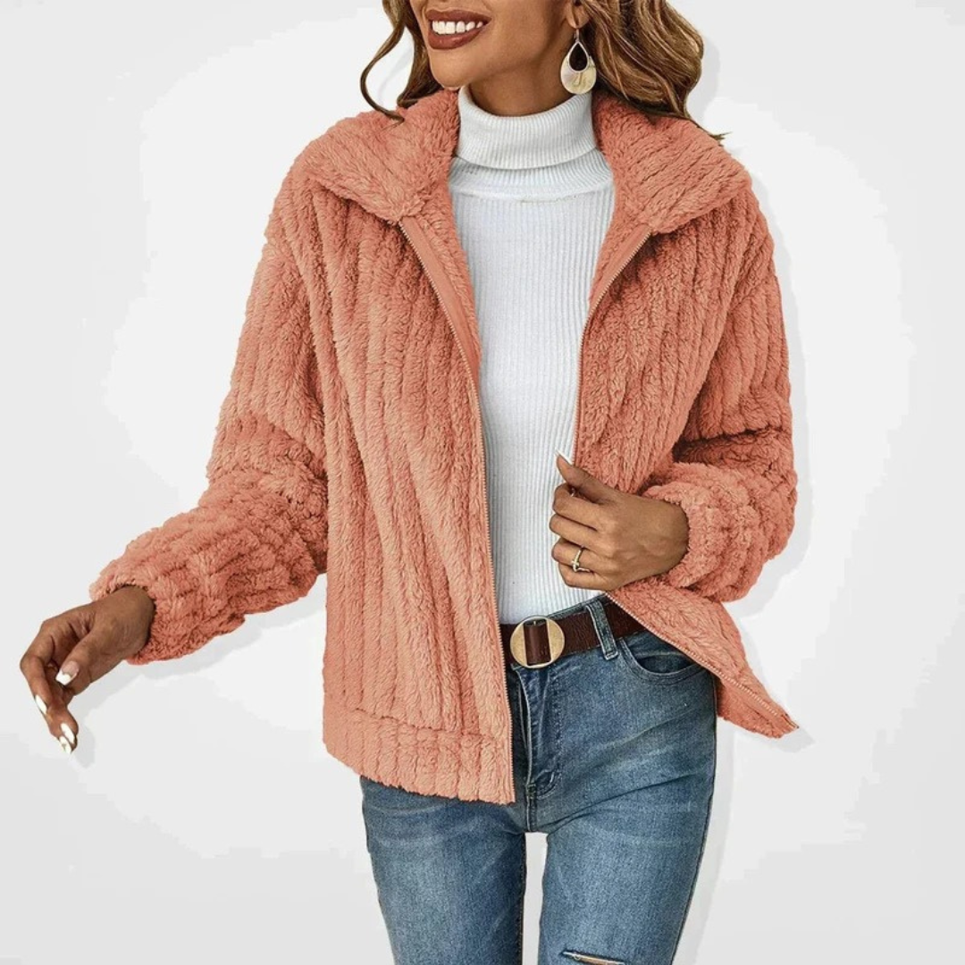 Cardigan à Fermeture Éclair Coupe Oversize pour Femme