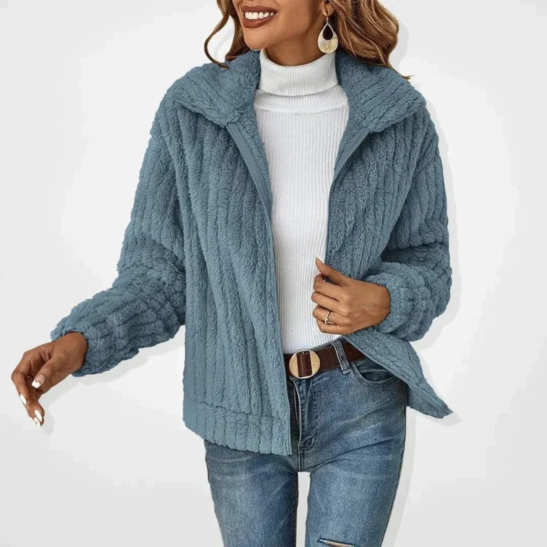 Cardigan à Fermeture Éclair Coupe Oversize pour Femme