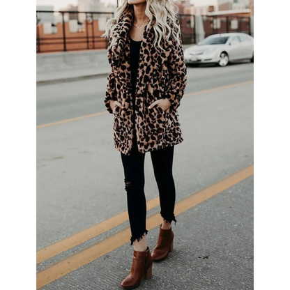 Veste d’Hiver à Imprimé Léopard pour Femme