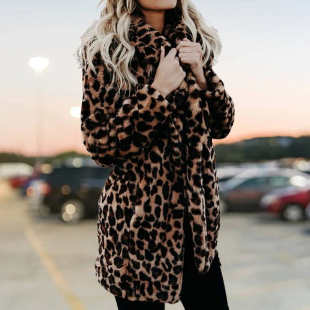 Veste d’Hiver à Imprimé Léopard pour Femme