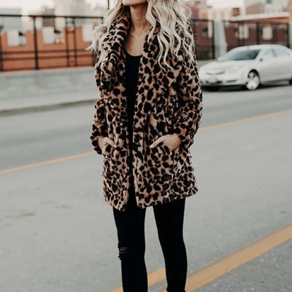 Veste d’Hiver à Imprimé Léopard pour Femme