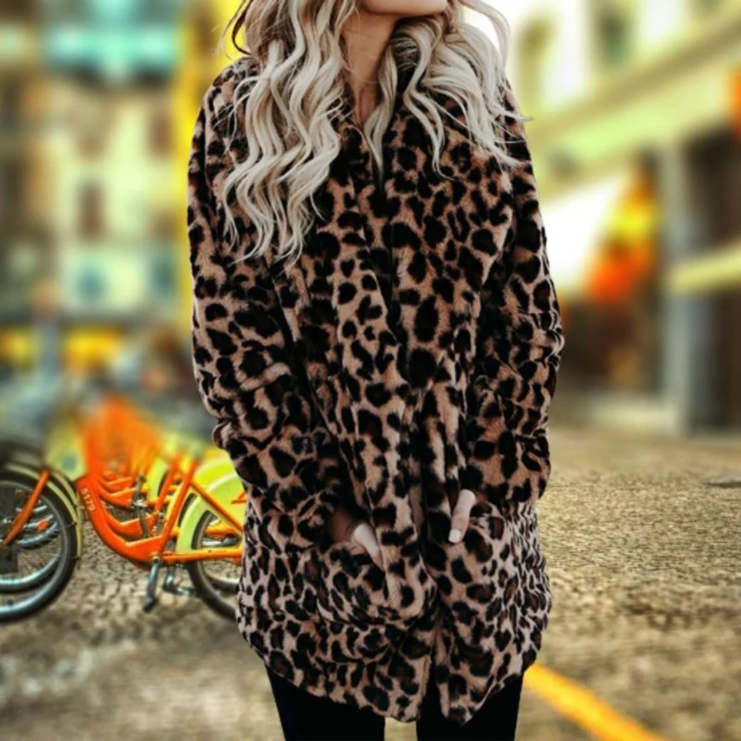 Veste d’Hiver à Imprimé Léopard pour Femme