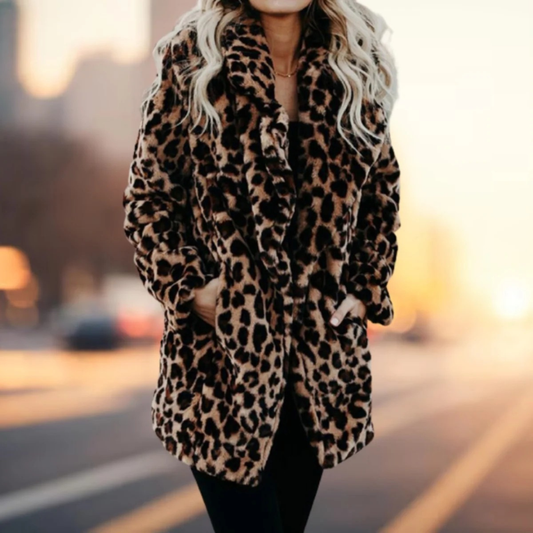 Veste d’Hiver à Imprimé Léopard pour Femme