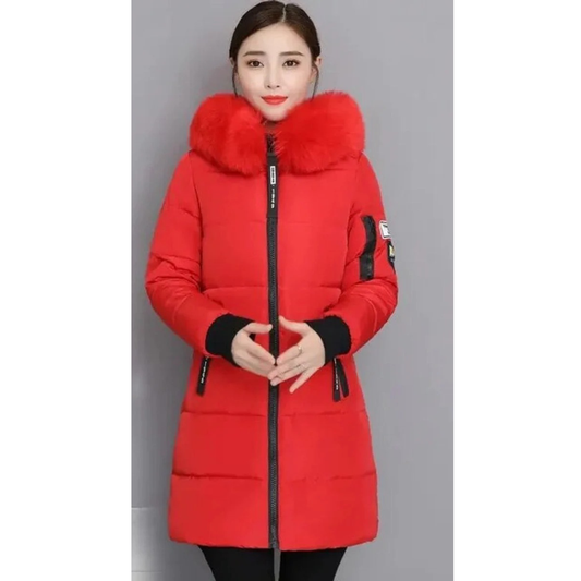 Veste d’Hiver à Capuche à Fermeture Éclair pour Femme