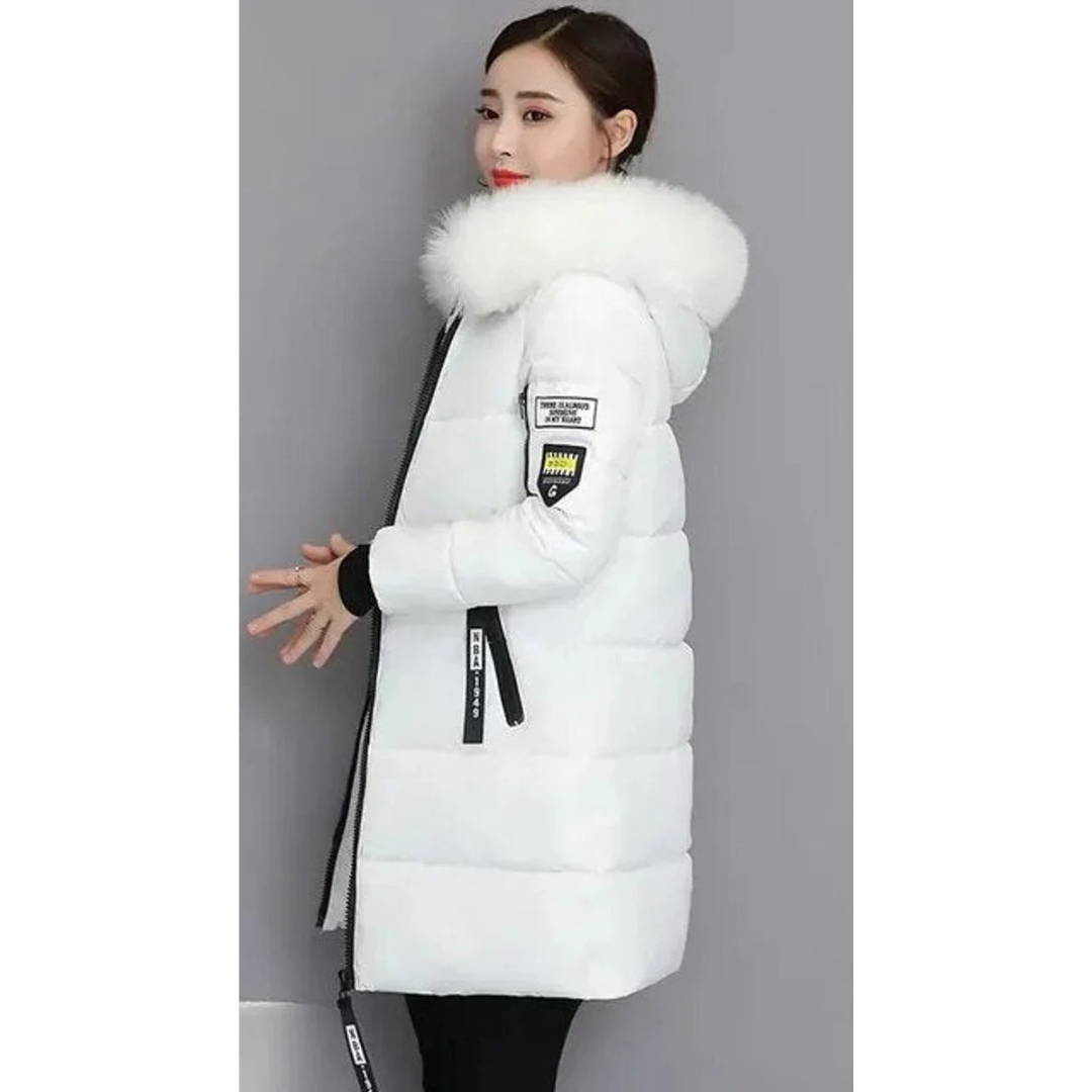 Veste d’Hiver à Capuche à Fermeture Éclair pour Femme