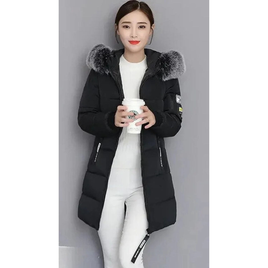 Veste d’Hiver à Capuche à Fermeture Éclair pour Femme