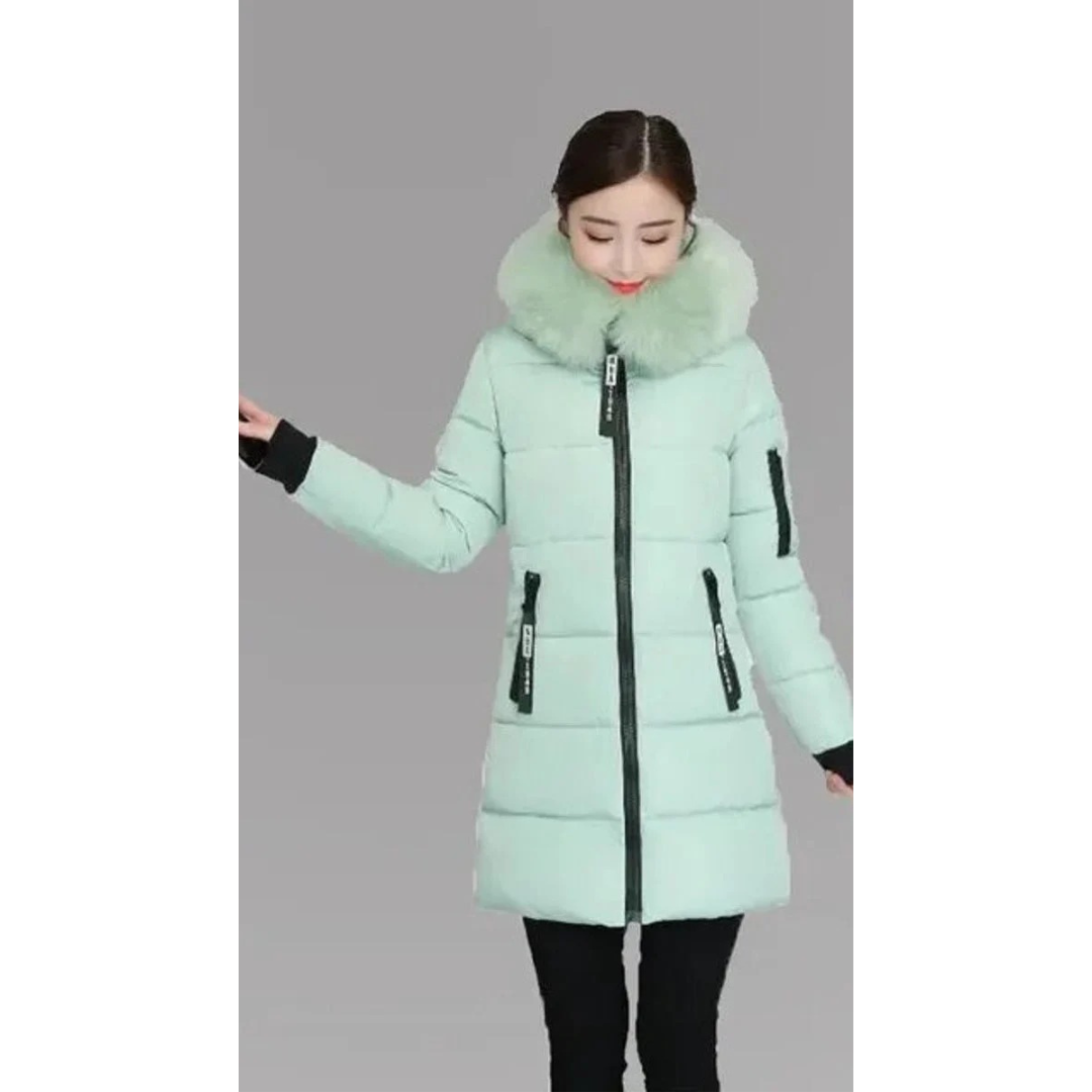 Veste d’Hiver à Capuche à Fermeture Éclair pour Femme