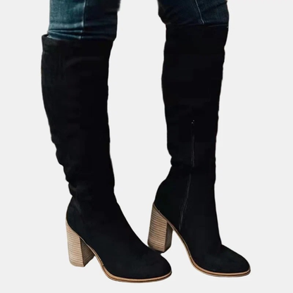 Cuissardes à Fermeture Éclair à Talon pour Femme
