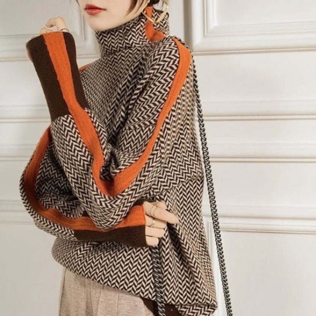 Pull à Col Roulé Coupe Oversize pour Femme
