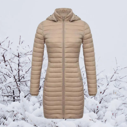 Veste d’Hiver à Capuche à Fermeture Éclair pour Femme