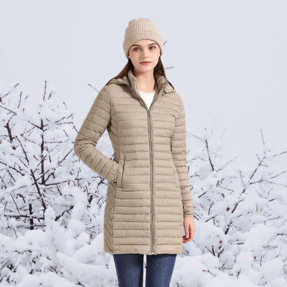 Veste d’Hiver à Capuche à Fermeture Éclair pour Femme