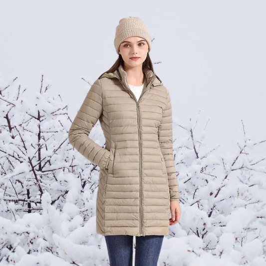 Veste d’Hiver à Capuche à Fermeture Éclair pour Femme