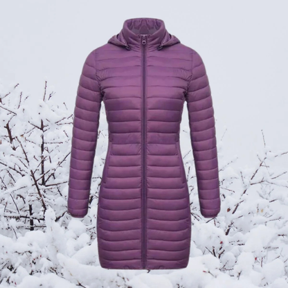 Veste d’Hiver à Capuche à Fermeture Éclair pour Femme
