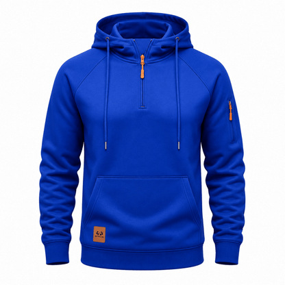 Sweat à Capuche Demi-Zip à Poche Kangourou pour Homme