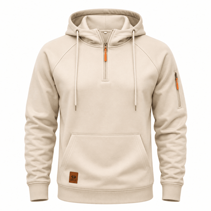 Sweat à Capuche Demi-Zip à Poche Kangourou pour Homme