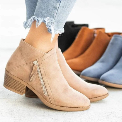 Bottines à Fermeture Éclair à Talon pour Femme