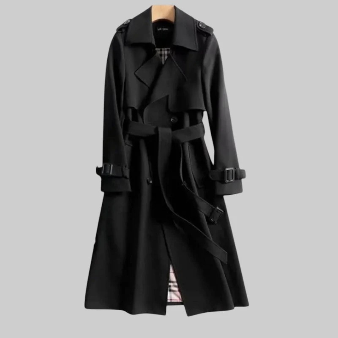Trench-Coat à Ceinture Long pour Femme