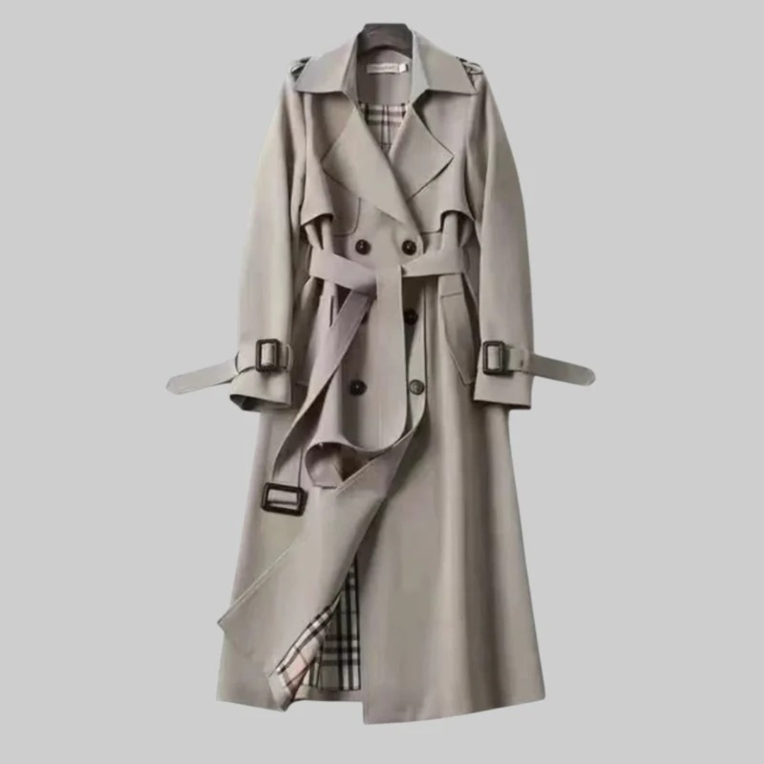 Trench-Coat à Ceinture Long pour Femme