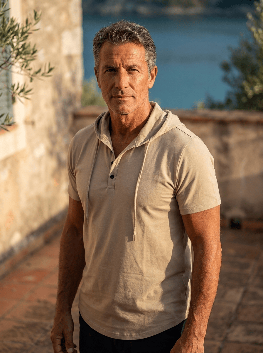 Polo à Capuche en Coton pour Homme