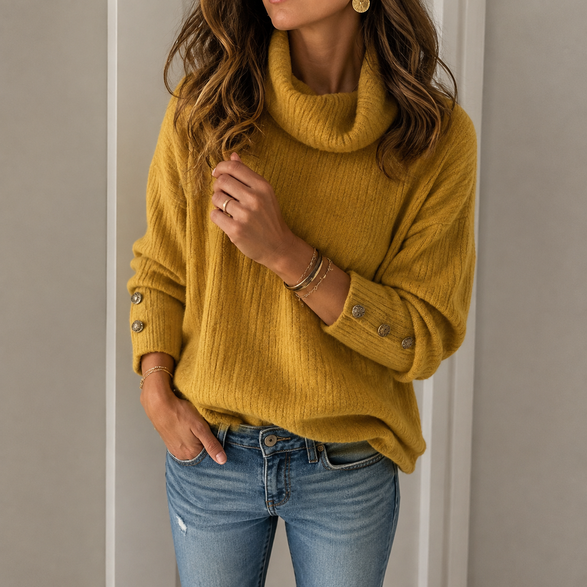 Pull à Col Roulé pour Femme