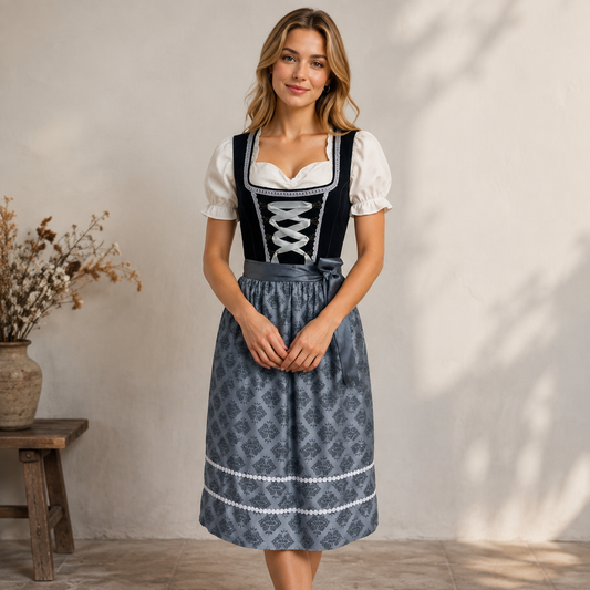 Dirndl en Gris pour Femme