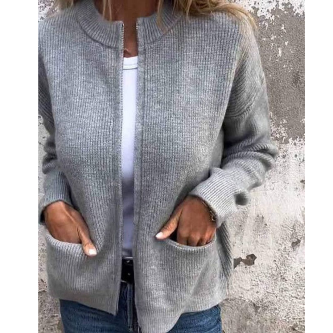 Cardigan à Fermeture Éclair pour Femme