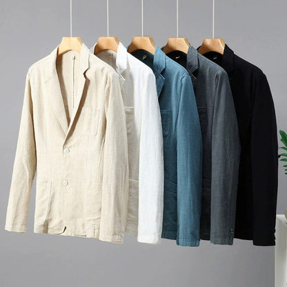 Blazer Déstructuré en Lin Mélangé pour Homme