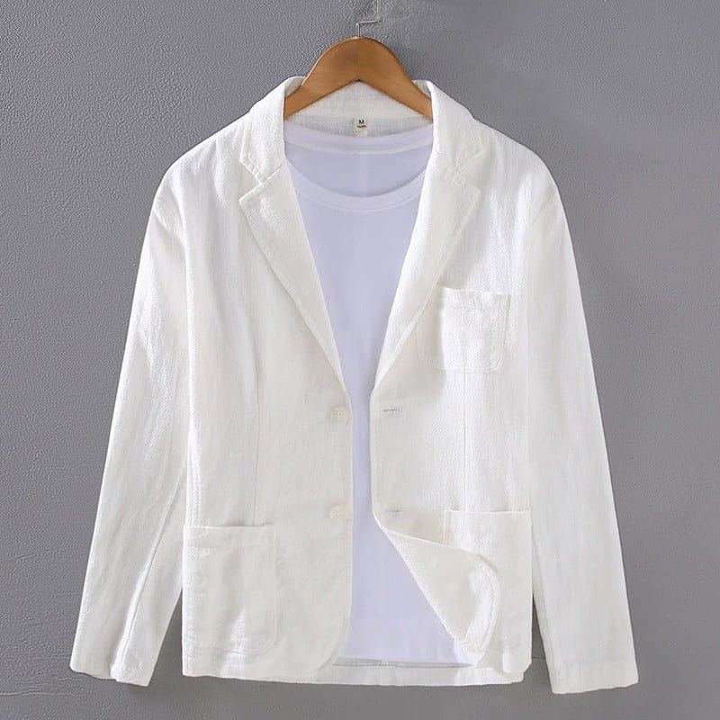 Blazer Déstructuré en Lin Mélangé pour Homme