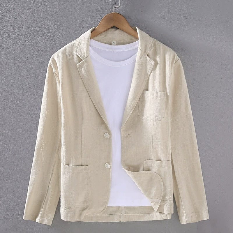 Blazer Déstructuré en Lin Mélangé pour Homme