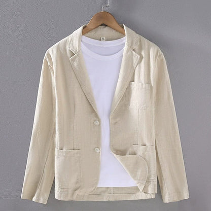 Blazer Déstructuré en Lin Mélangé pour Homme