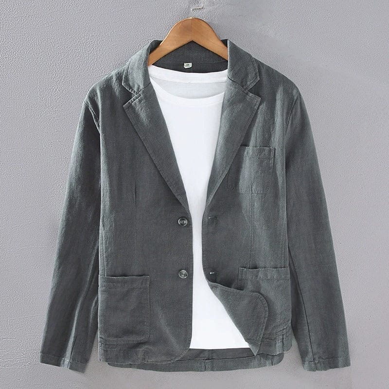 Blazer Déstructuré en Lin Mélangé pour Homme
