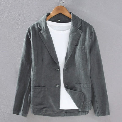 Blazer Déstructuré en Lin Mélangé pour Homme