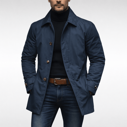 Manteau Court Coupe-Vent à Col Cran pour Homme