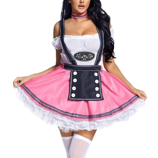 Dirndl en Dentelle en Rose pour Femme