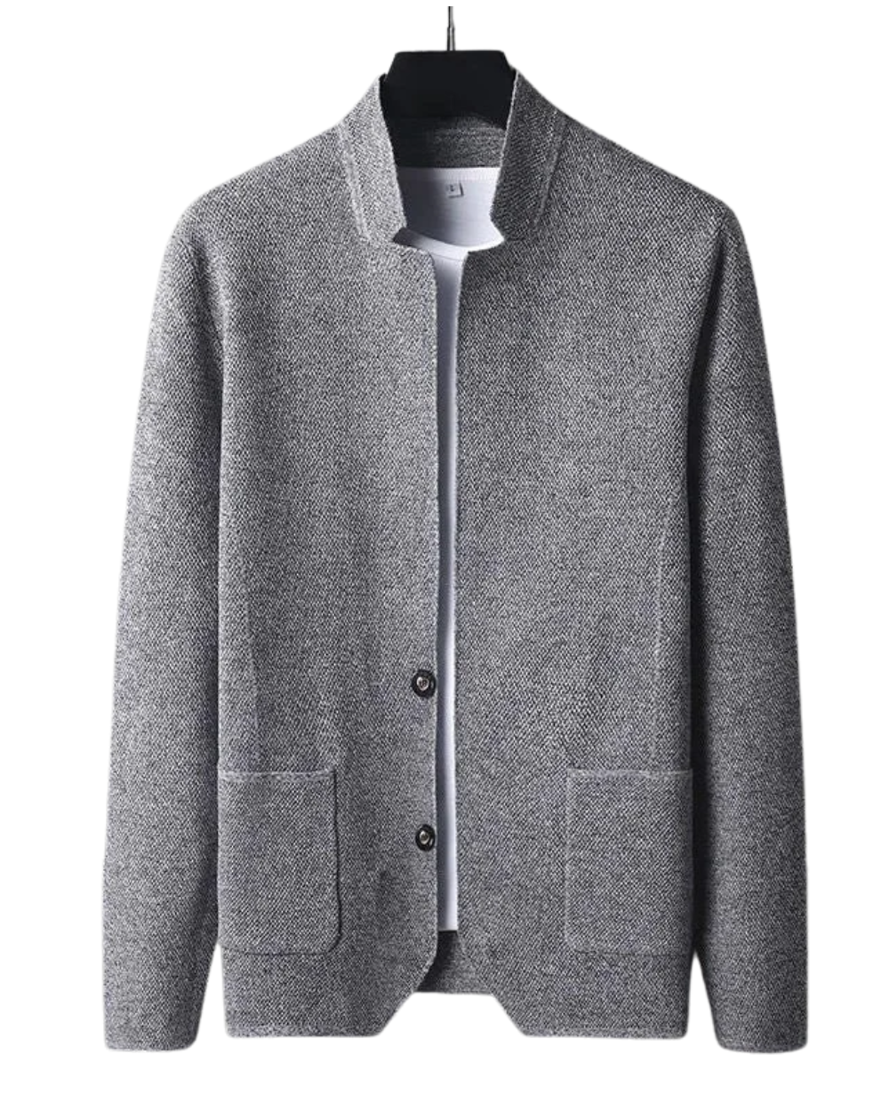 Cardigan Boutonné à Col Montant pour Homme