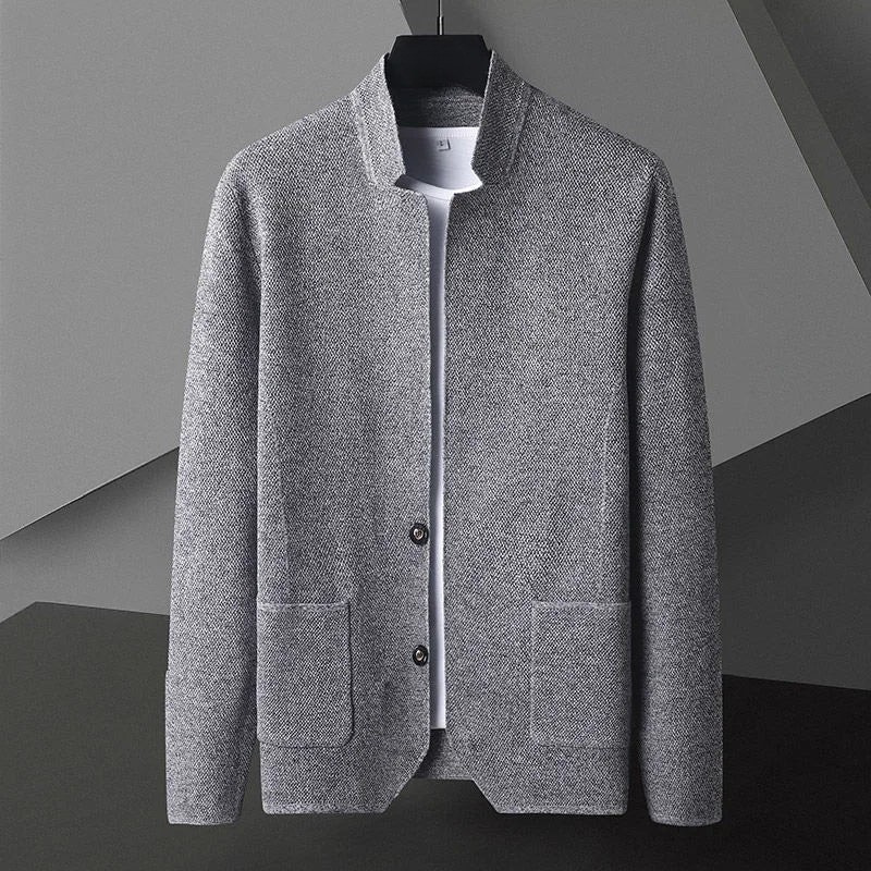 Cardigan Boutonné à Col Montant pour Homme
