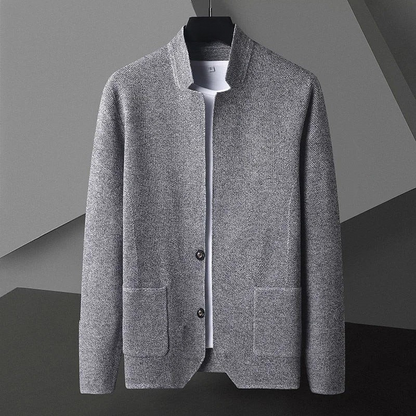 Cardigan Boutonné à Col Montant pour Homme