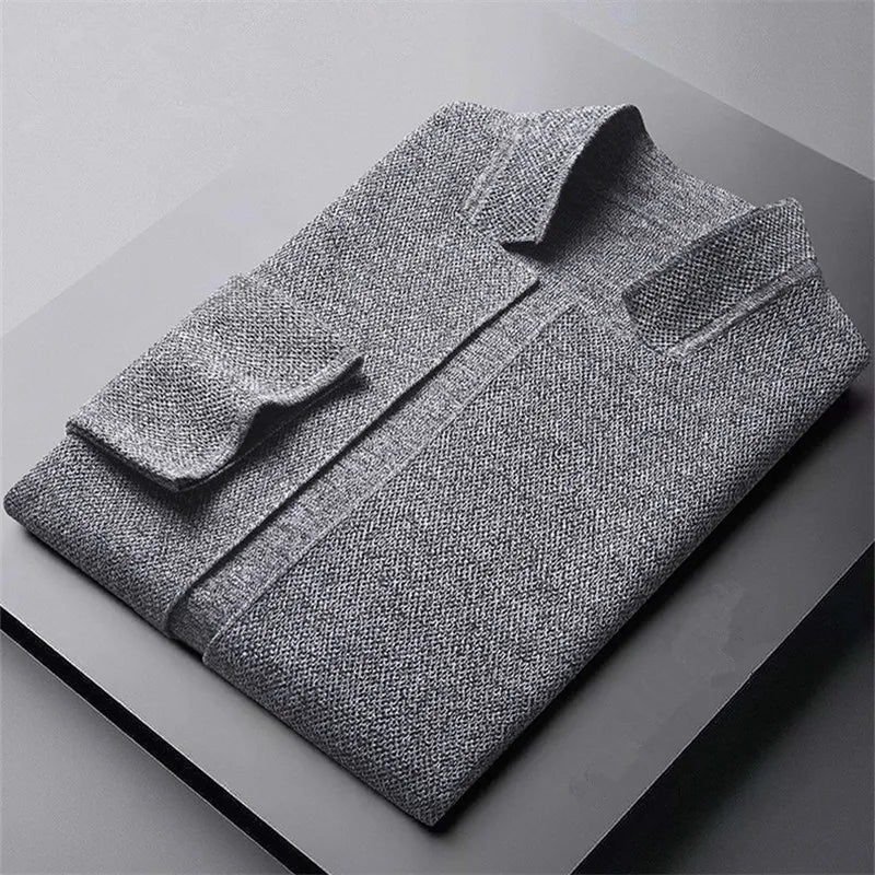 Cardigan Boutonné à Col Montant pour Homme