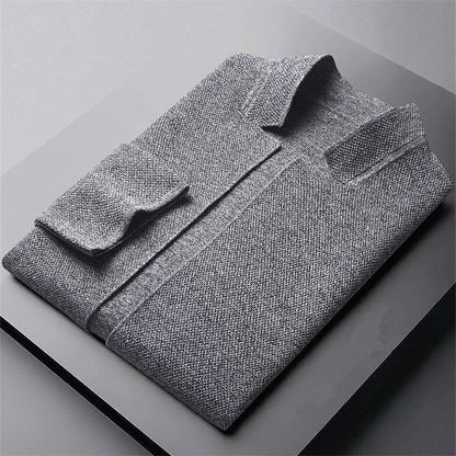 Cardigan Boutonné à Col Montant pour Homme