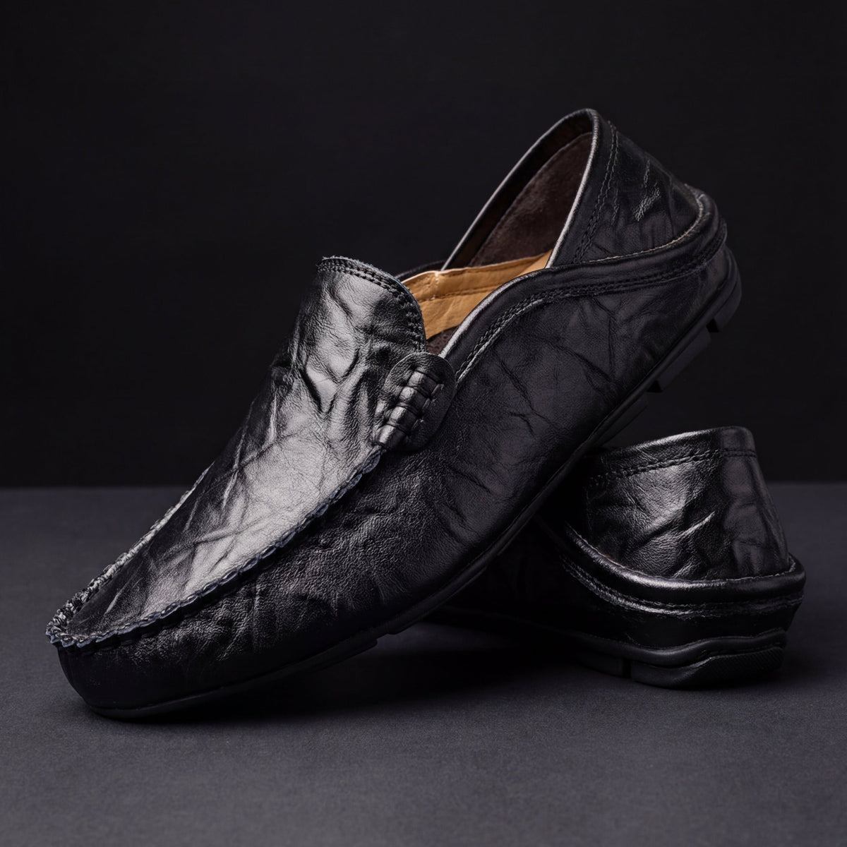 Mocassins Souples Effet Cuir pour Homme