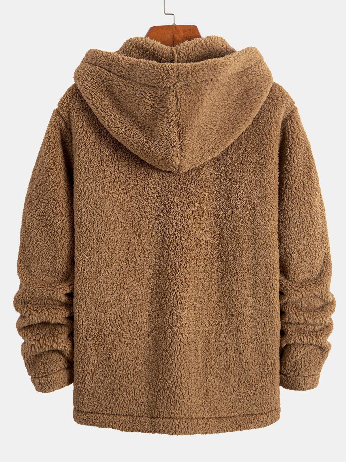 Veste en Fausse Fourrure Teddy à Capuche pour Homme