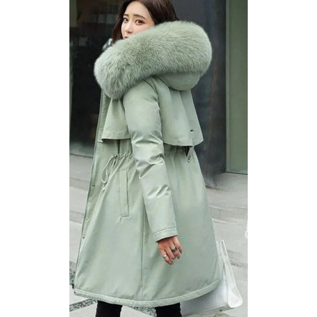 Veste d’Hiver à Capuche en Fausse Fourrure pour Femme