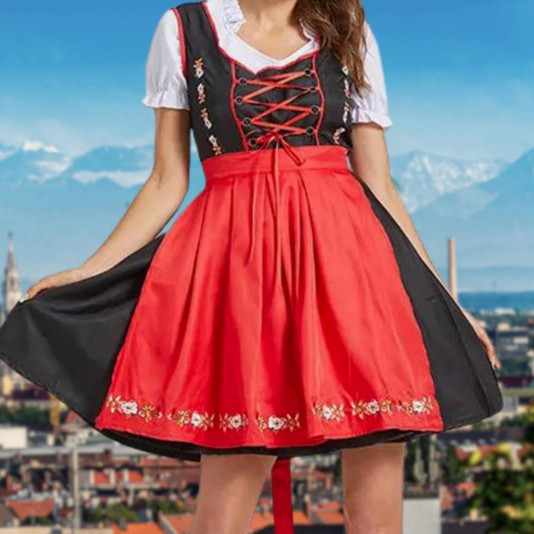 Robe Traditionnelle en Rouge pour Femme