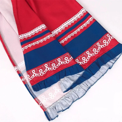 Dirndl à Motif Floral en Rouge pour Femme