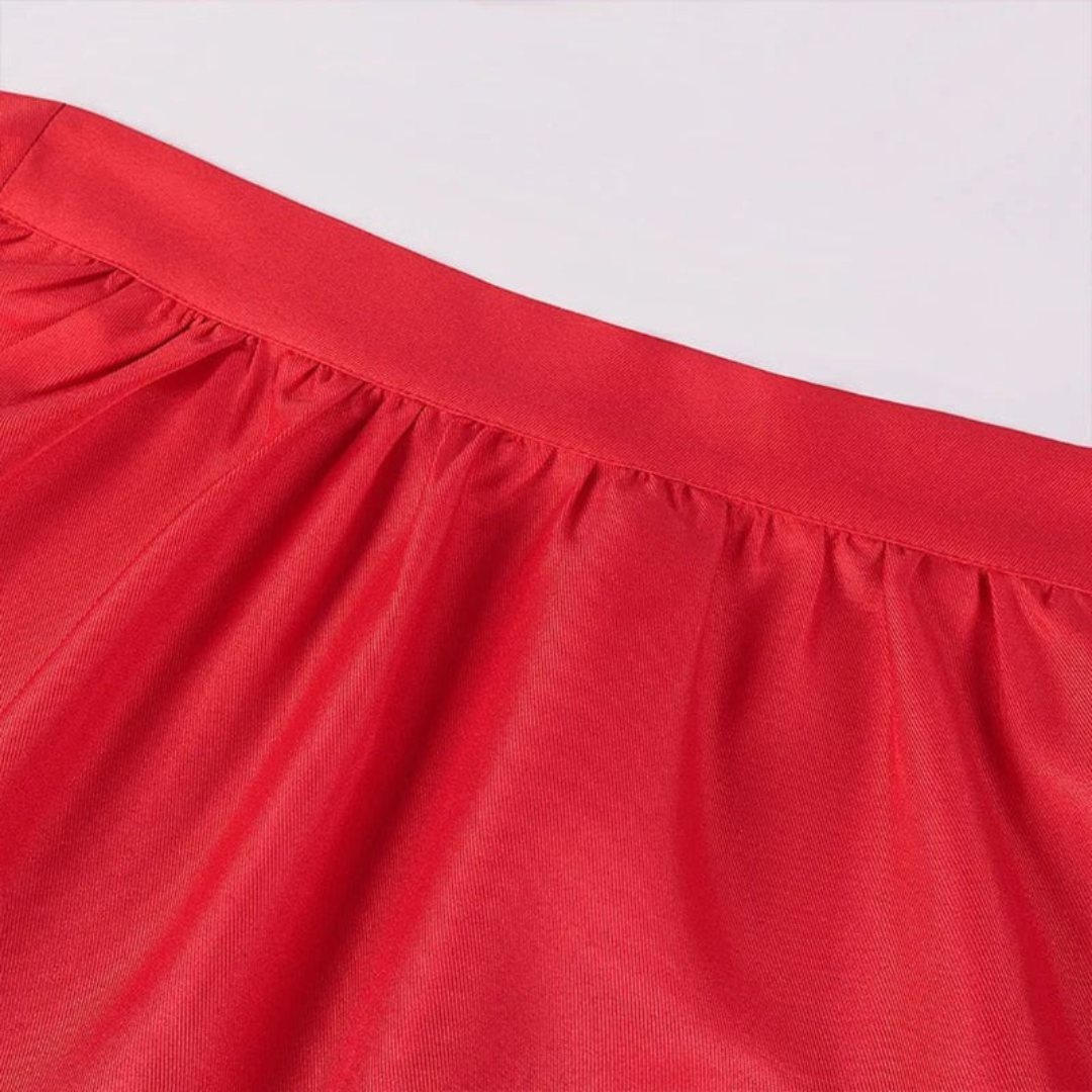 Dirndl à Motif Floral en Rouge pour Femme